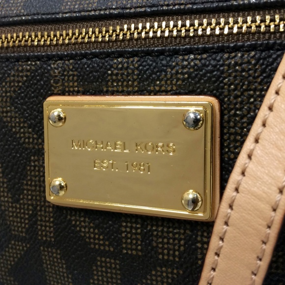 Michael by Michael Kors PVC Brown Monogram Wristlet - Picture 6 of 7